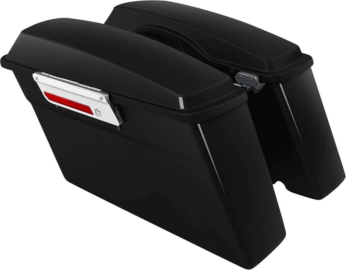 XFMT Motorcycle Vivid Black Hard Saddlebags Saddle Bags Trunk W/Lids & Latches For Harley Touring Road King Street Glide Road Glide Electra Glide 1994-2013