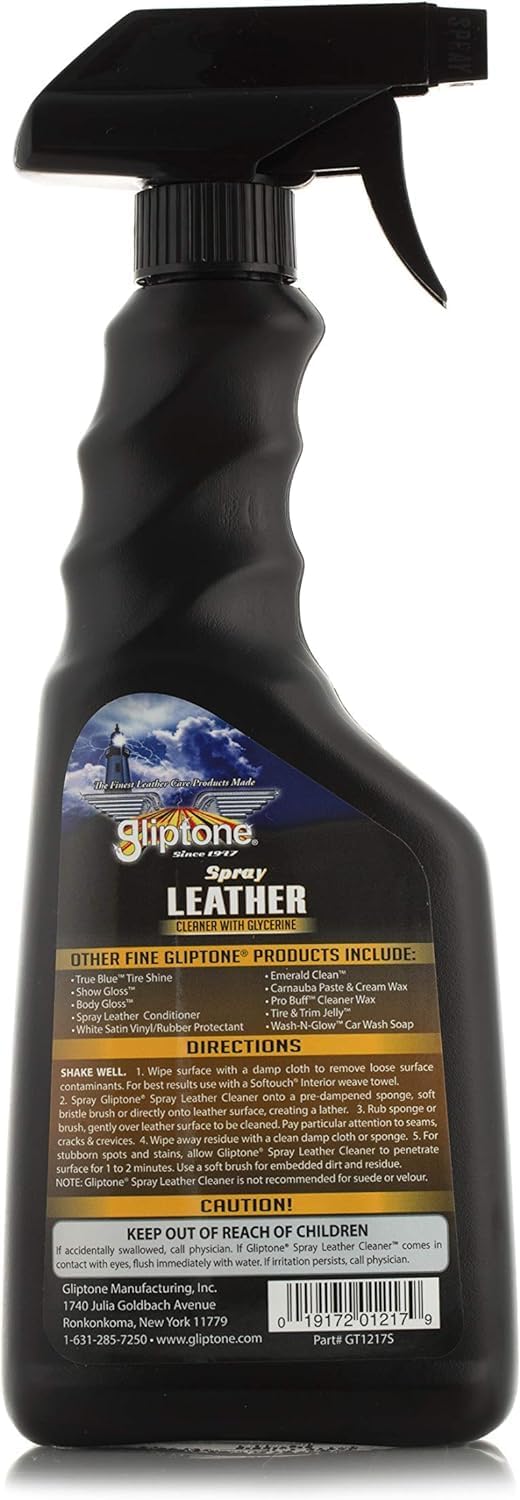 Spray Leather Cleaner with Glycerine Spray, pH Balanced, Safely Cleans and Restores, 17 fl oz
