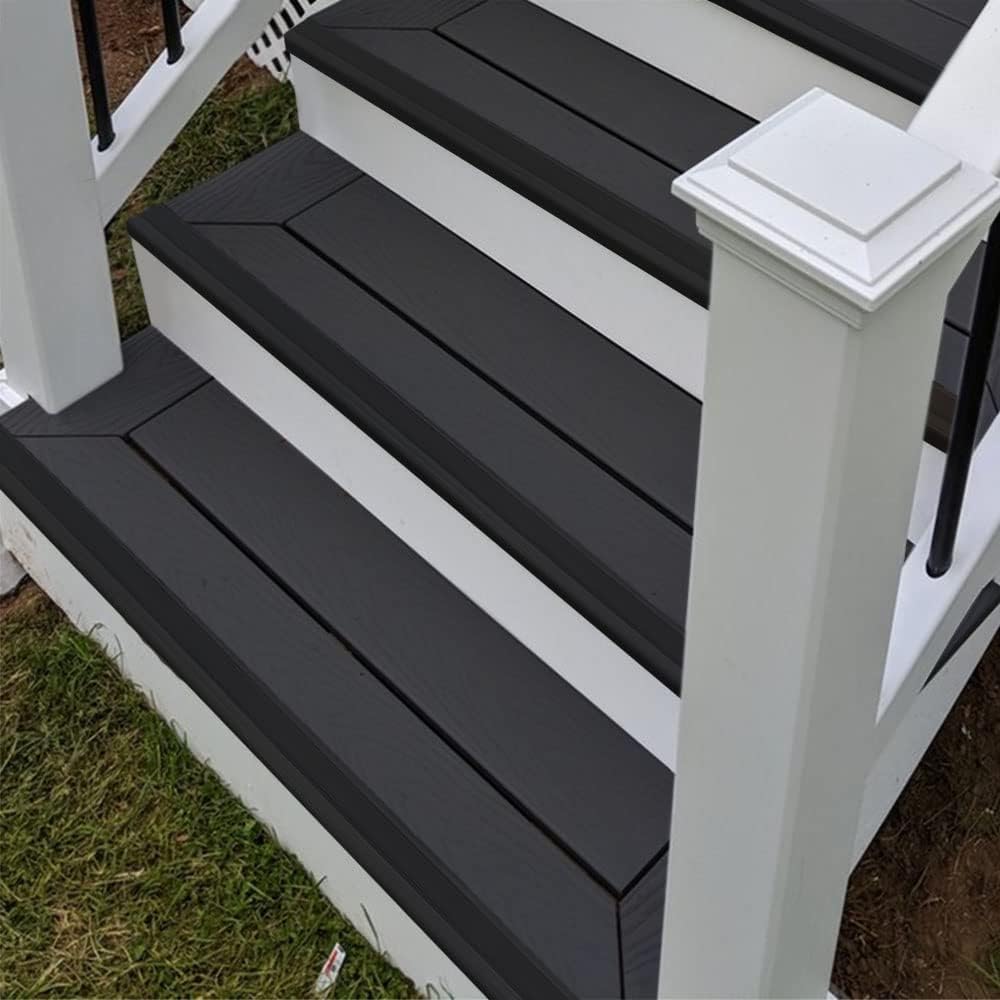 Rubber Bond Stair Edge Protector (Pack of 5) 36x2x1 inch Anti-Slip Stair Corner Trim Rubber Strips - Waterproof Self-Adhesive Staircases for Outdoor & Indoor Uses | Protect Kids & Pets - Black