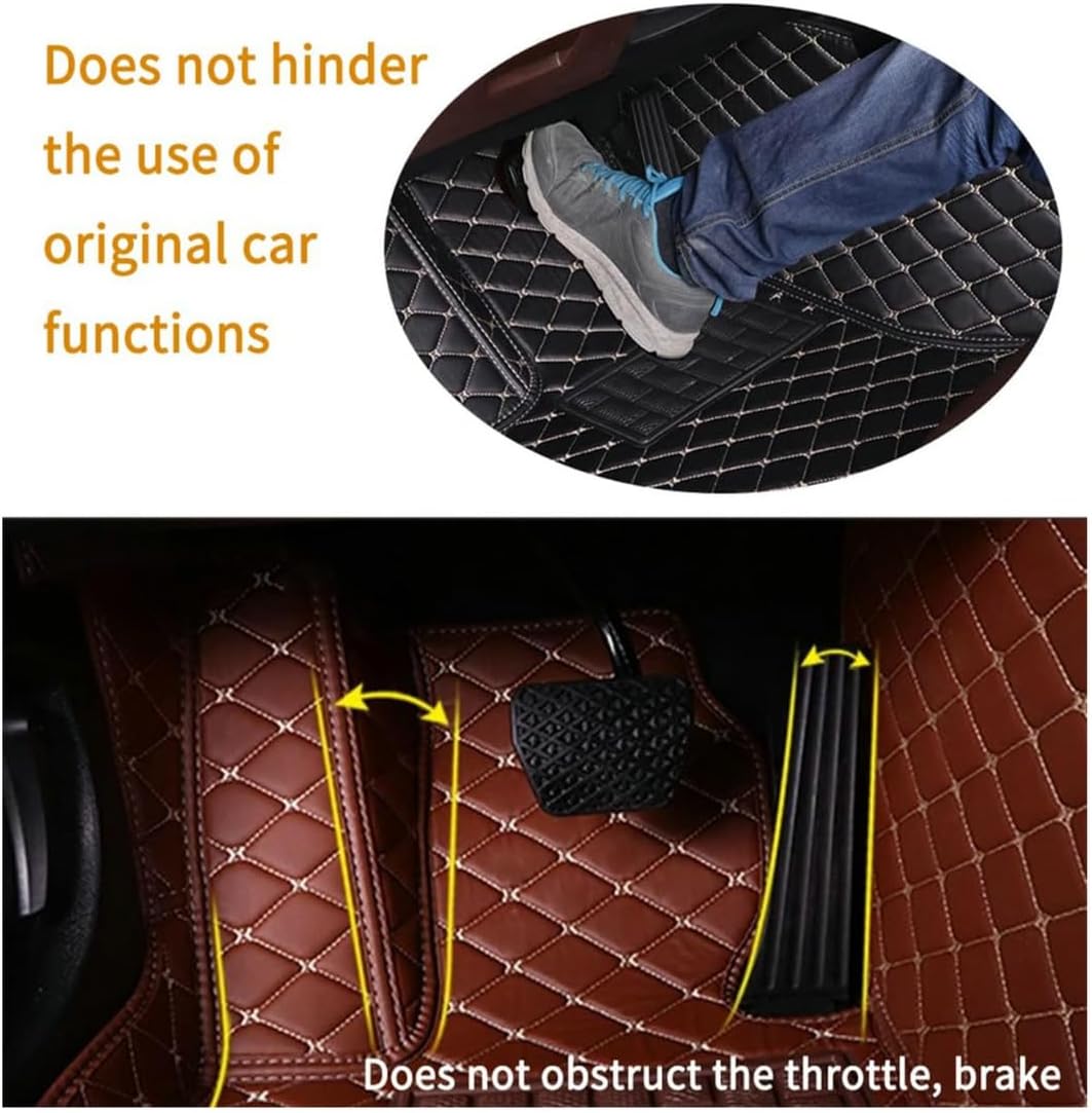Custom Personalized Floor Mats for Cars，Luxury Full Coverage All Car Floor Mats，Anti-Slip Leather Car Mat Set ，Custom Floor Mats for 99% of Cars, Trucks & SUVs. (Apple Green and Black)