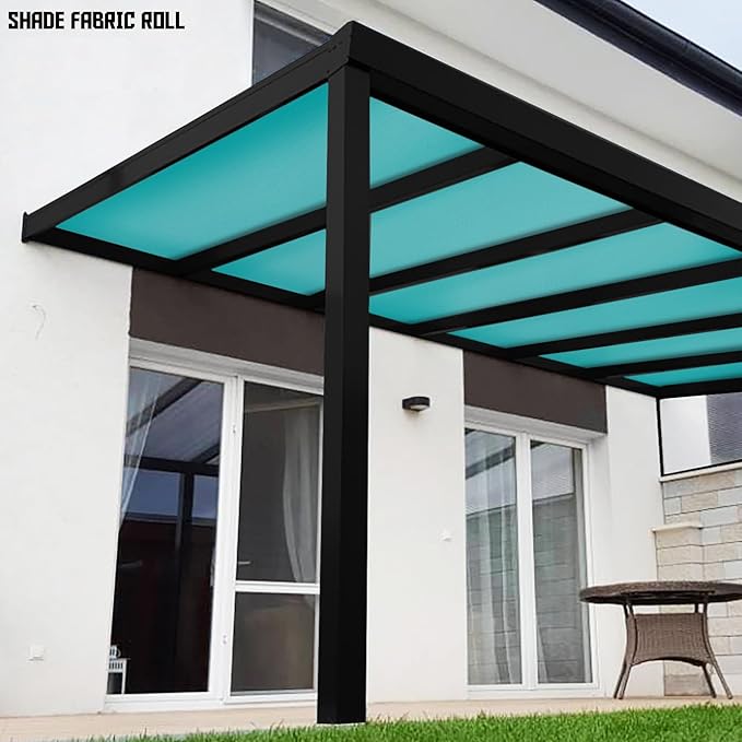 TANG Sun Shade Fabric Roll 8'x52' Shade Cloth for Garden Turquoise Green HDPE Mesh Shading Pergola Cover Replacement Canopy, 95% Blockage Sunshades for Outdoor Patio Backyard Plant