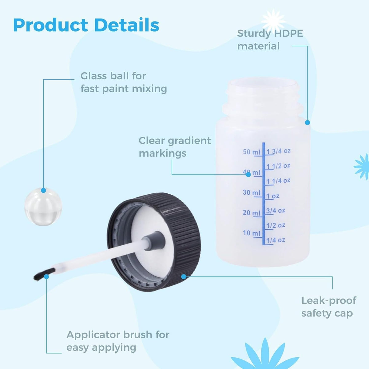 120 Pcs 2 Oz Touch Up Paint Container - Empty Paint Touch Up Bottles with Brush, Safe Lids, and Mixing Balls for Fixing Car Scratches