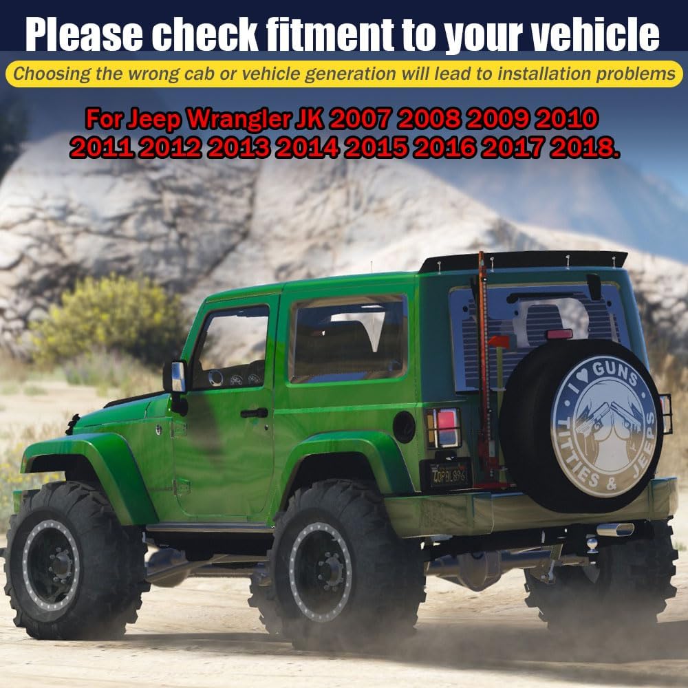 Rain Guards for Jeep Wrangler JK 2007-2018, Tape-on Side Window Deflectors for Jeep Wrangler, Window Visors for Jeep Cars, for Jeep Car Accessories, 4 pcs, FOR-WRANGLER-07/18-JK