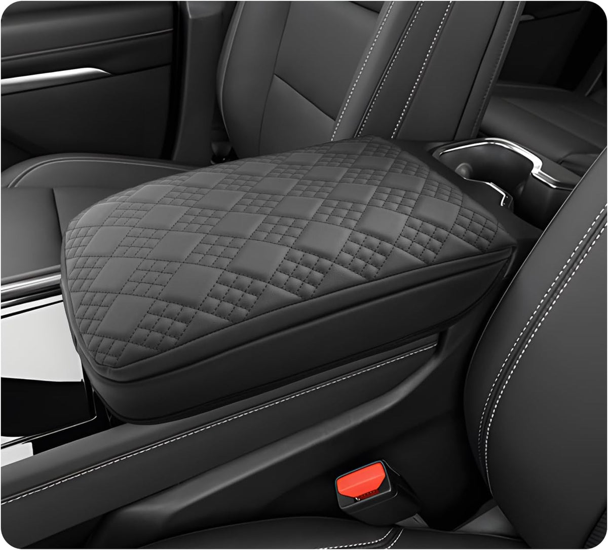 2025 2026 Traverse Center Console Cover Compatible with 2024 2025 2026 Chevrolet Traverse Accessories 2025 Traverse LT/RS/Z71/High Country Armrest Console Cover (Thick Black)