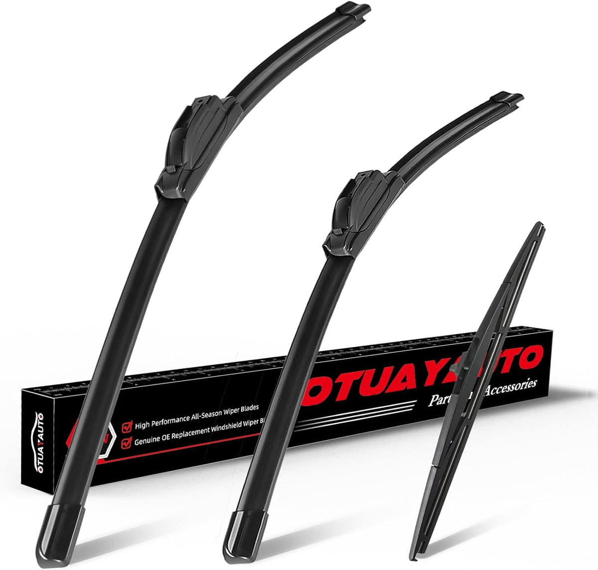 OTUAYAUTO Premium Windshield Wiper Blades - Replacement for Honda Pilot 2009-2015 - Precision Fit, All-Weather Performance, Front and Rear Wiper Blades, J/U Hook - 22"+21"+15" (Pack of 3)