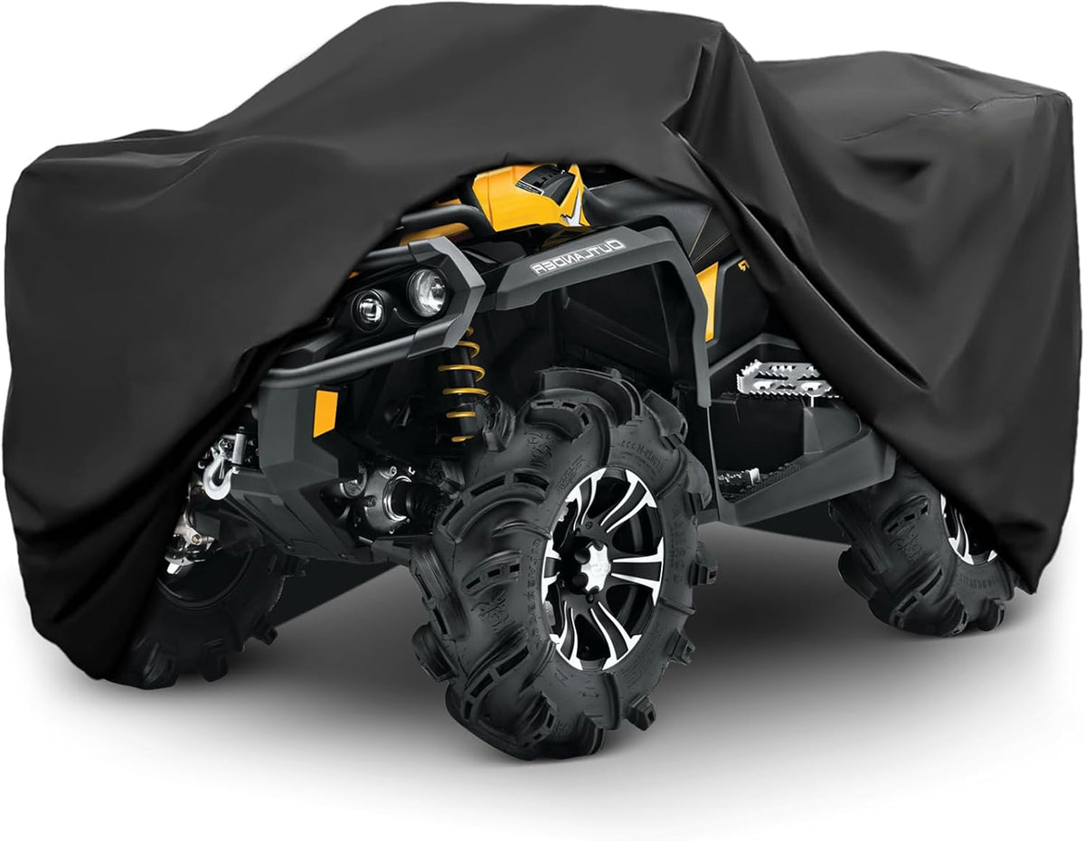 XYZCTEM Waterproof ATV Cover, Heavy Duty Black Protects 4 Wheeler from Snow Rain or Sun (Upgrade Material, 103 inch)