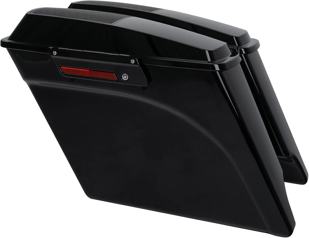 XFMT 5" Stretched Saddlebags Extended Saddle Bags W/ 6x9 Speaker Llids Black Latches For Harley Touring Road King Street Glide Road Glide Electra Glide Ultra Classic 1993-2013
