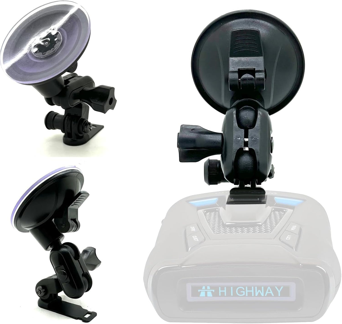 Ehnanced Dual Ball Joint Adjust Suction Cup Bracket Compatible for All Whistler Radar Detector (CR65 CR 70 CR75 CR80 CR85 CR90 CR93 XTR Pro DE17xx XTR2xx XTR3xx XTR4xx XTR5xx XTR6xx)