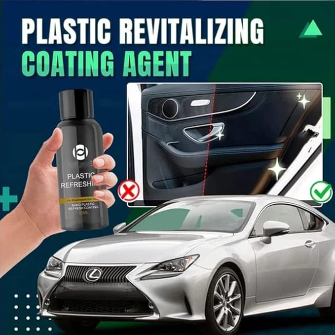 RJDJ Plastic Restorer for Cars, Trim & Exterior – Plastic Revitalizing Coating Agent, Restores Faded Plastic, UV Protection, Car Shine Refurbishing Solution (30ml-1pcs)