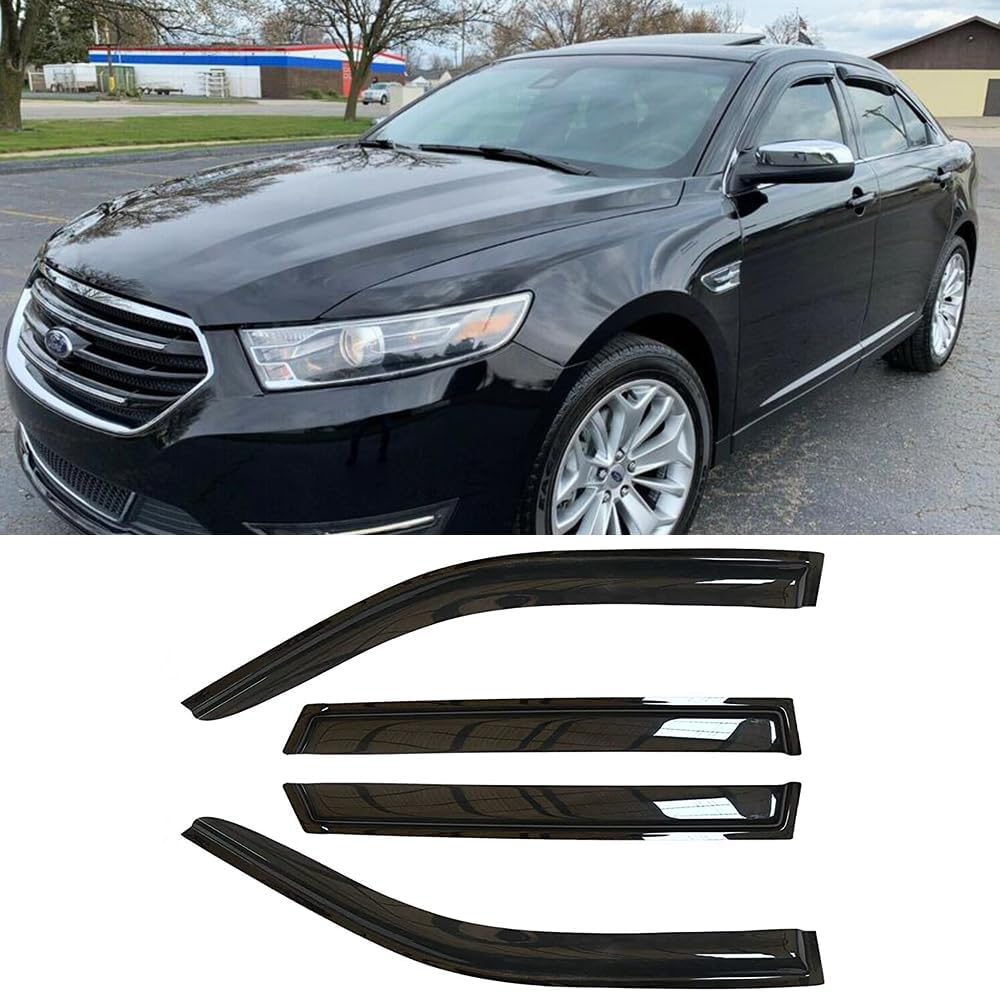 94194 Side Window Visor Wind Vent Deflector fit for 2010-2019 Ford Taurus,4pcs Nice Looking Outside Mount Style Shade Sun Rain Guards Set