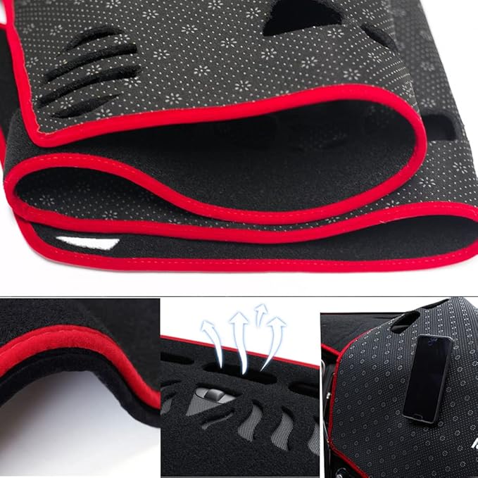 Dashboard Cover for 2014-2017 Buick Envision,Polyester Dash Covers mat,Car Dash Board Protecter Cover,Interior Dash Covers Pads,Red