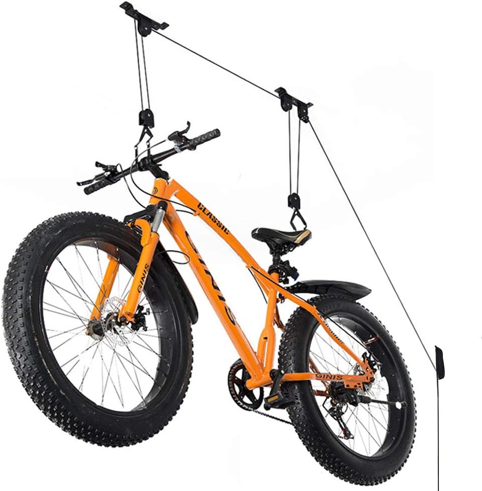 Wallmaster Ceiling Bike Mount Hanger, Bike Ceiling Lift Hoist, Bike Pulley System for Garage, Indoor Bicycle Hooks, 1 pack