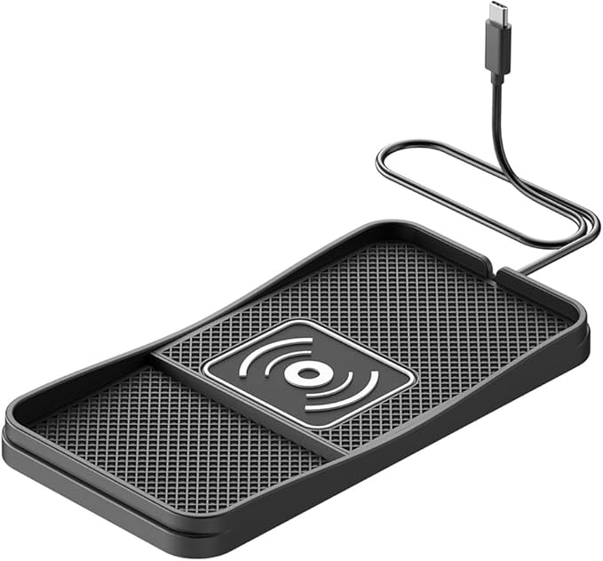 Car Wireless Charger Pad for Ford Ranger 2000-2011 2019-2025, Type-C/USB 20W Fast Wireless Car Charger Pad Non-Slip Cordless Charging Mat,A-30cm Cable Type-C Plug