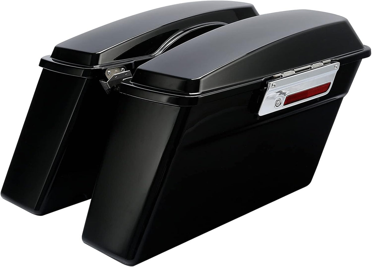 XFMT Hard Saddlebags Saddle Bag Turnk W/Chrome Conversion Brackets For Harley Heritage Softail Deluxe 1984-2017