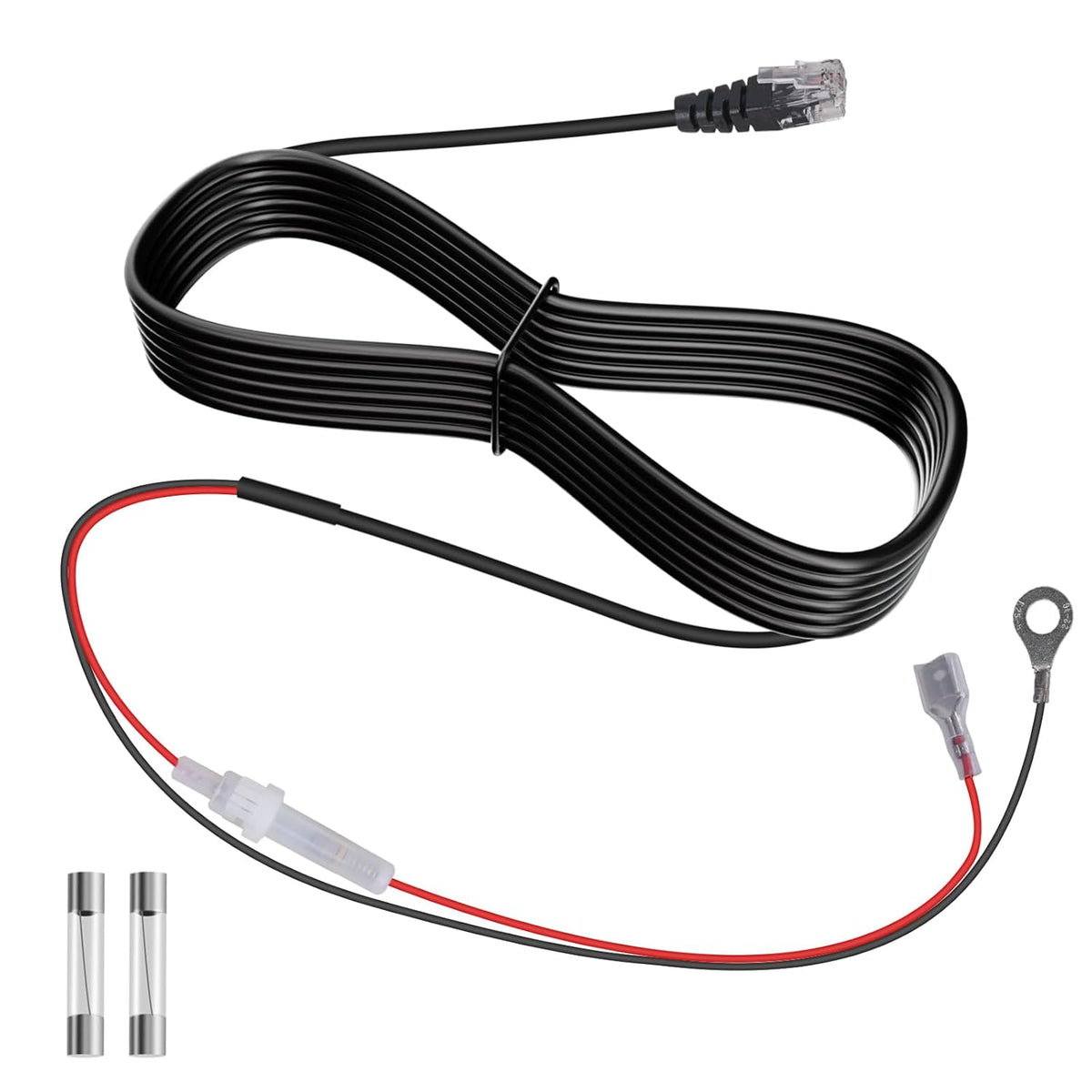 9.8 feet Long Straight Through Power Cord for Radar and Laser detectors Compatible with Cobra Escort Direct Wire