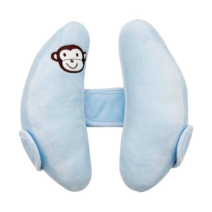 Adjustable Baby Head Neck Support Pillow,Baby Travel Pillow Cushion for Car Seat,Stroller Headrest Pillow for Infants,Head and Neck Support Pillow for Pushchair,Blue