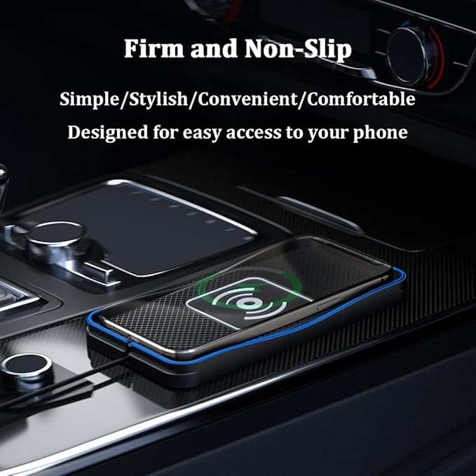 Wireless Car Charger Pad for Ford F-150 Lightning 2022-2025, Type-C/USB 20W Car Wireless Charger Non-Slip Phone Charging Pad Car Accessories,B 30cm Cable USB Plug