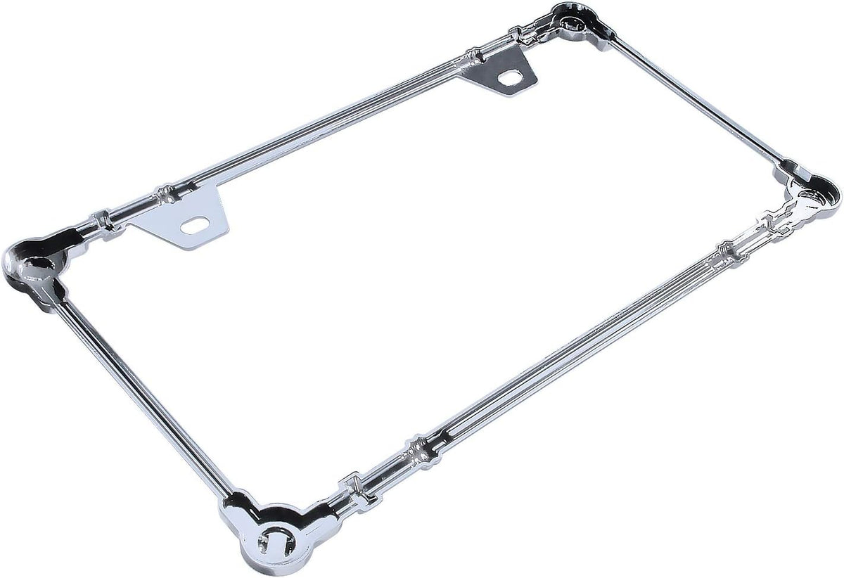 Creathome 3D Chrome License Plate Frames, Pure Zinc Alloy Metal with Screw Pattern