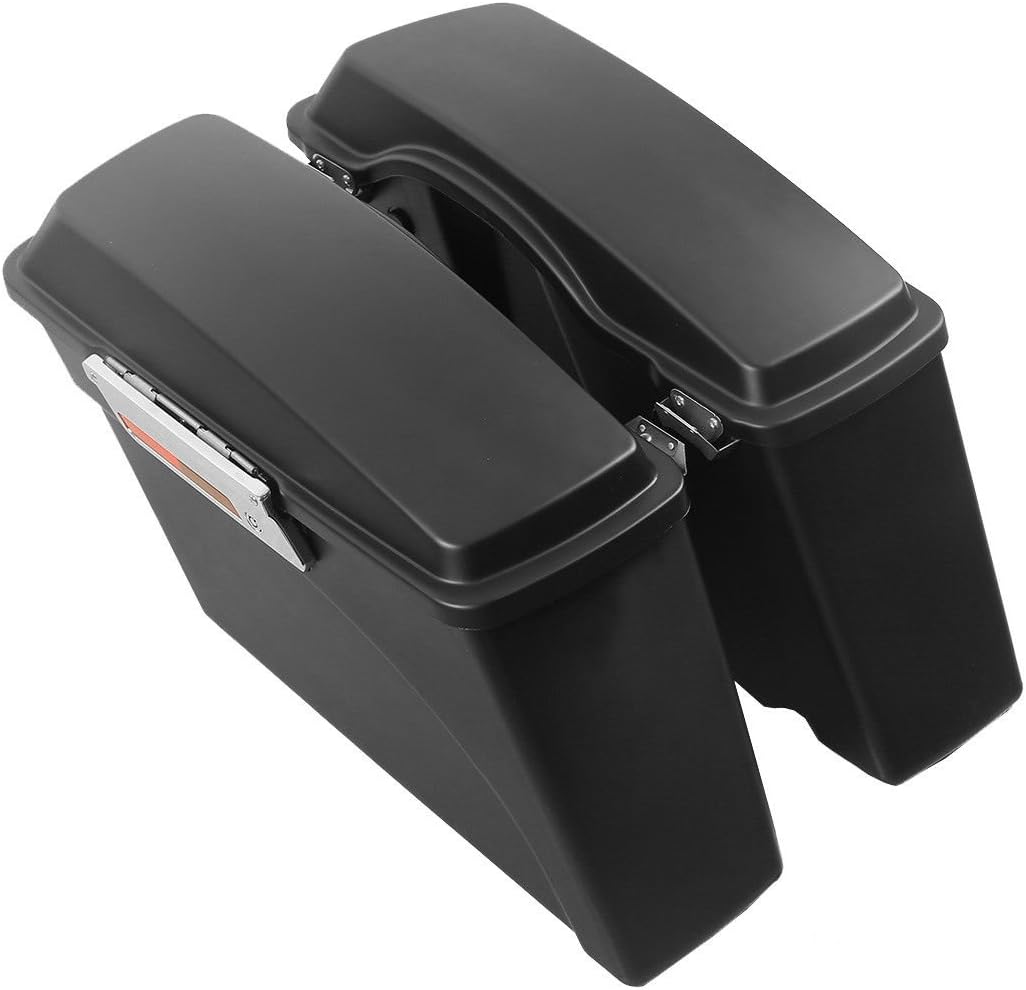 XFMT Motorcycle Saddlebags Matte Black Hard Saddle Bags Trunk For Harley Touring Road King Street Glide Road Glide Electra Glide Ultra Classic 1994-2013