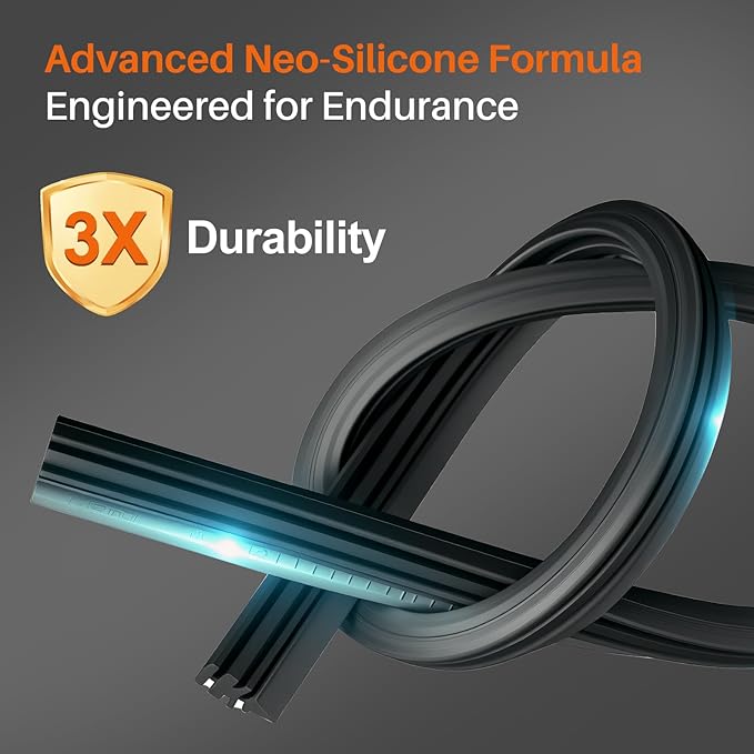 DOG TAIL Water Repellent Silicone Wiper Blades 24" 20" Set with Multiple Adapters and 2 Refills, Automotive Replacement Front Windshield Wiper Blades for My Car with Water Repellency Formula DropClear