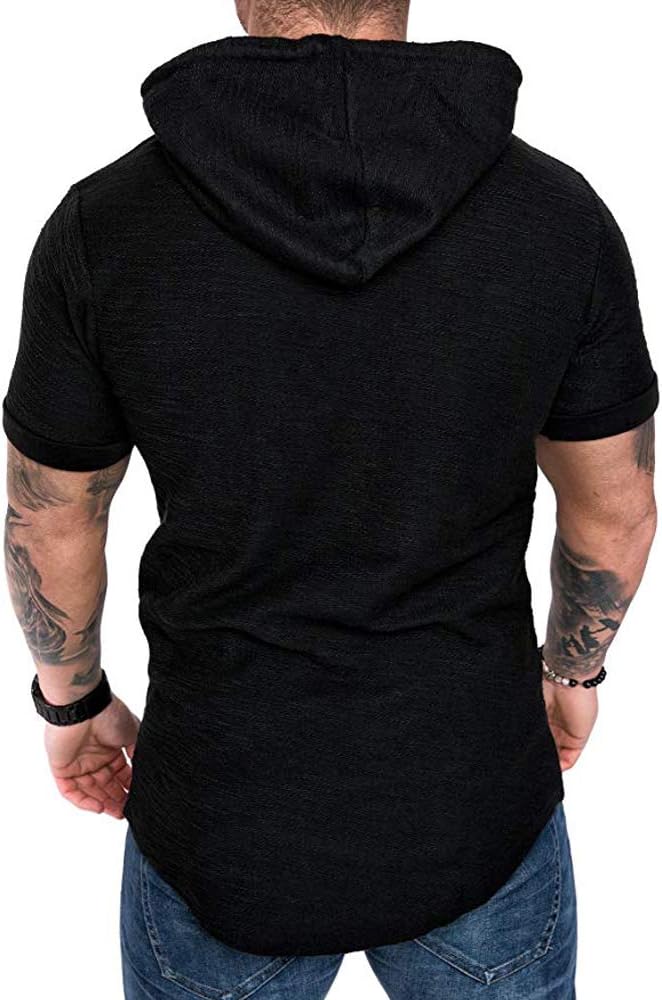 Lexiart Mens Fashion Athletic Hoodies Sport Sweatshirt Solid Color Fleece Pullover