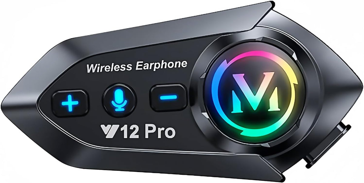Motorcycle Helmet Headset Speakers Headphones with 2 Way Intercom 550 Yards,HiFi Sound,Noise Cancellation,Music Share,FM,Easy to Connect/Use,IP56 Waterproof,Voice Assistant