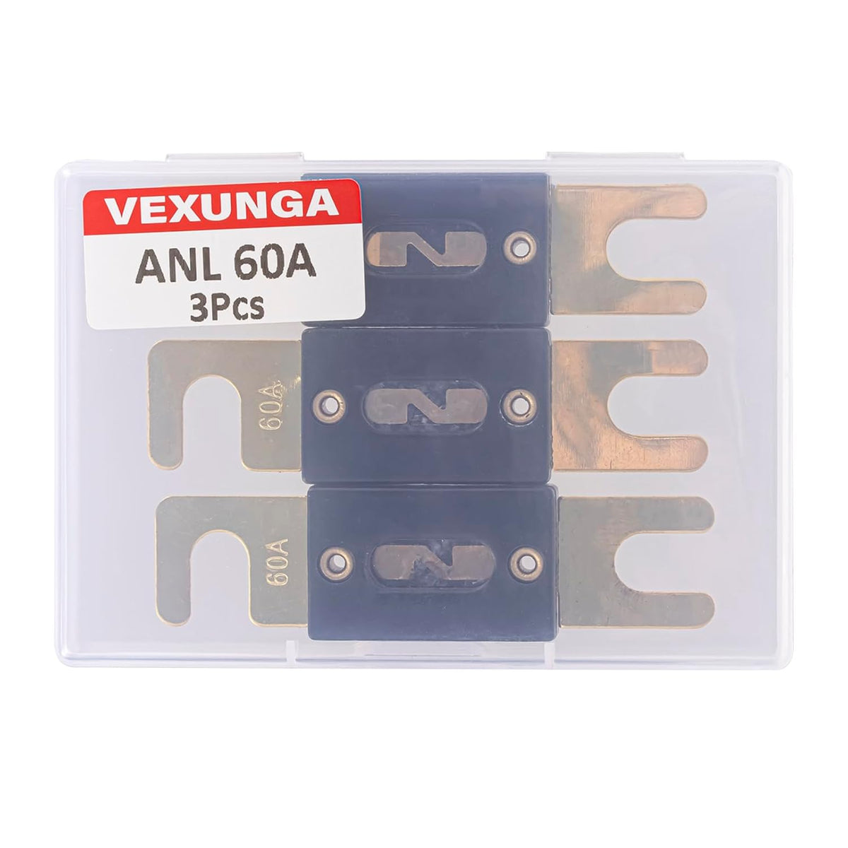 60A ANL Fuse 60 Amp Inline Blade Fuses 32V for Car Audio Inverter Automotive Stereo (Pack of 3 pcs)