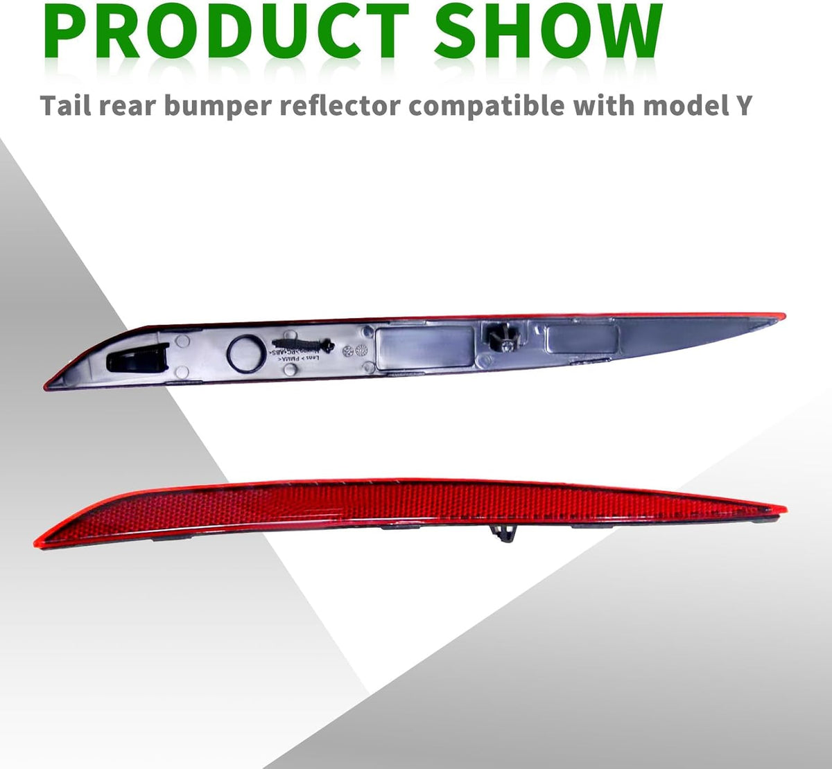 149581800C Tail Rear Bumper Reflector Red Pair LH RH Compatible with Model Y 2023 2022 2021 2020