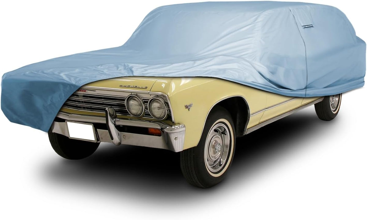iCarCover Premium Car Cover for 1964-1972 Chevy Malibu Wagon Heavy Duty Waterproof All-Weather Automobiles Custom Fit Indoor Outdoor UV Snow Protection Covers with Straps and Bag