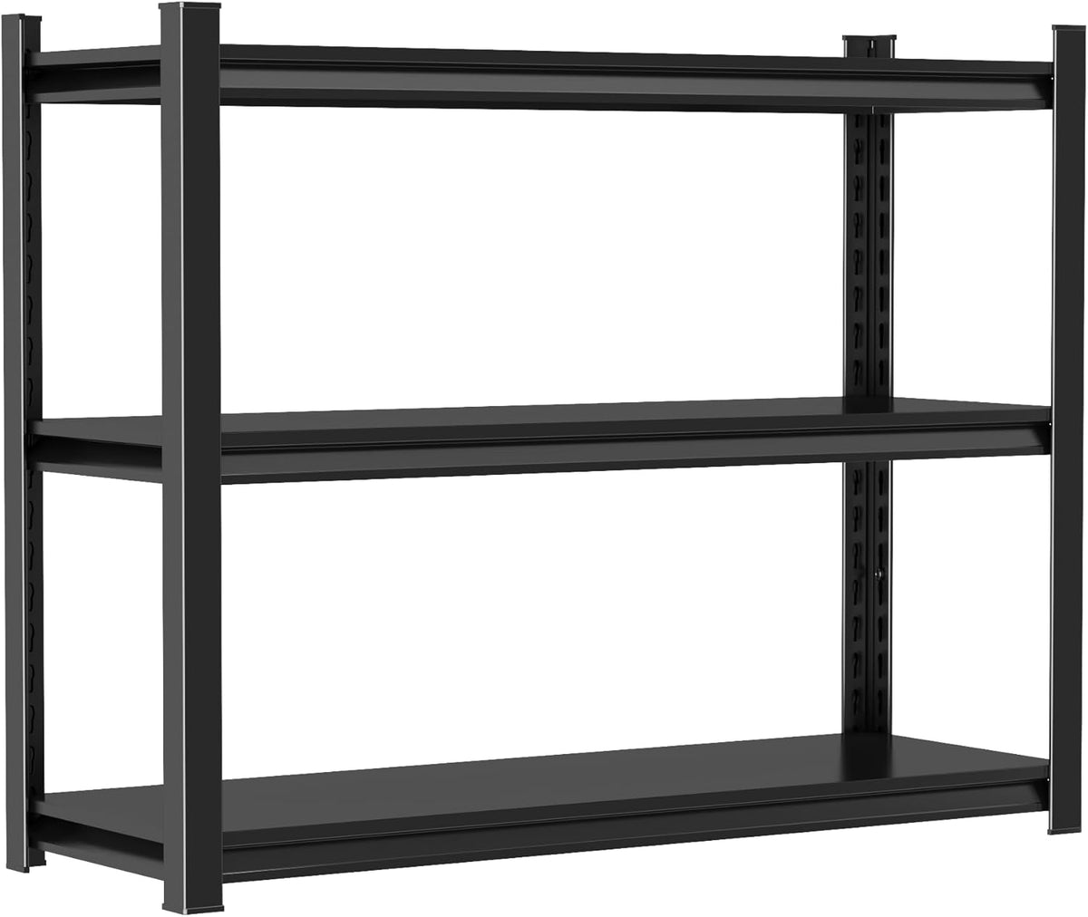 Metal Garage Shelving Unit, Heavy Duty 3-Tier Adjustable Storage Rack, Steel Shelving, Industrial Shelves for Heavy Tools and Equipment (3-Tier 32" H x 40" W x 14" D)