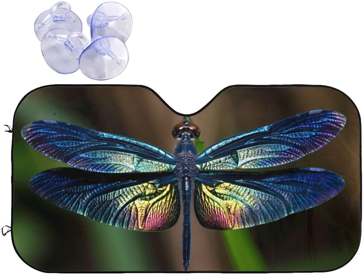 Dragonfly Car Windshield Sunshade Front Window Sun Visor Protector Foldable Shield Cover for Truck SUV