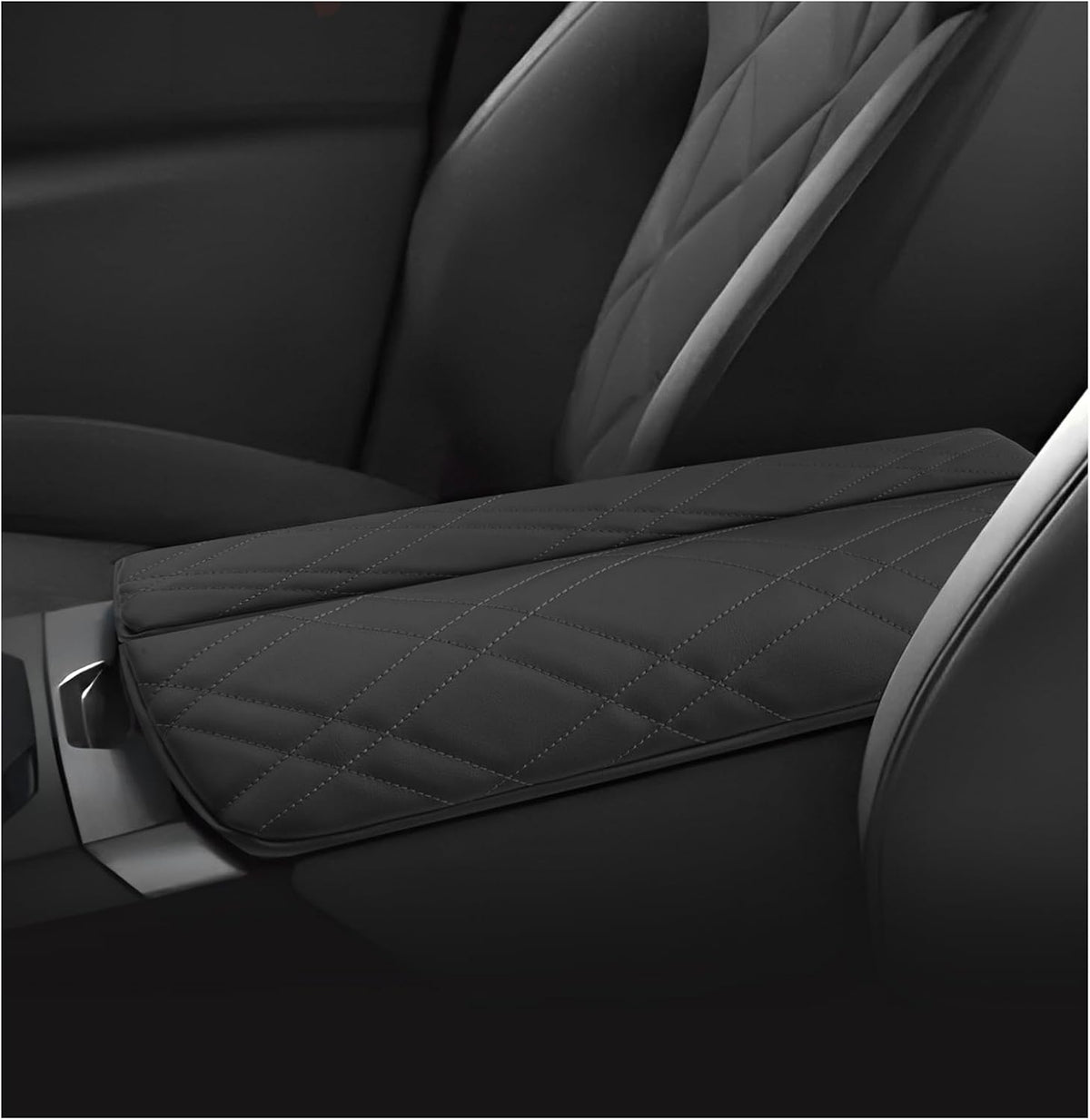 SXCY for 2022-2024 2025 BMW iX Armrest Cover [Add Pad] 2024 2025 iX Center Console Cover for 2024 2025 BMW iX Console Cover Pad 2022-2024 2025 iX Accessory (Black)