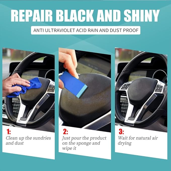 RJDJ Plastic Restorer for Cars, Trim & Exterior – Plastic Revitalizing Coating Agent, Restores Faded Plastic, UV Protection, Car Shine Refurbishing Solution (30ml-5pcs)