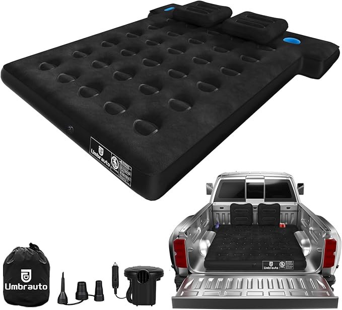 Umbrauto Truck Bed Air Mattress for 5.5-5.8ft Full Size Short Bed, Inflatable Pickup Airbed with Pump for Outdoor Travel