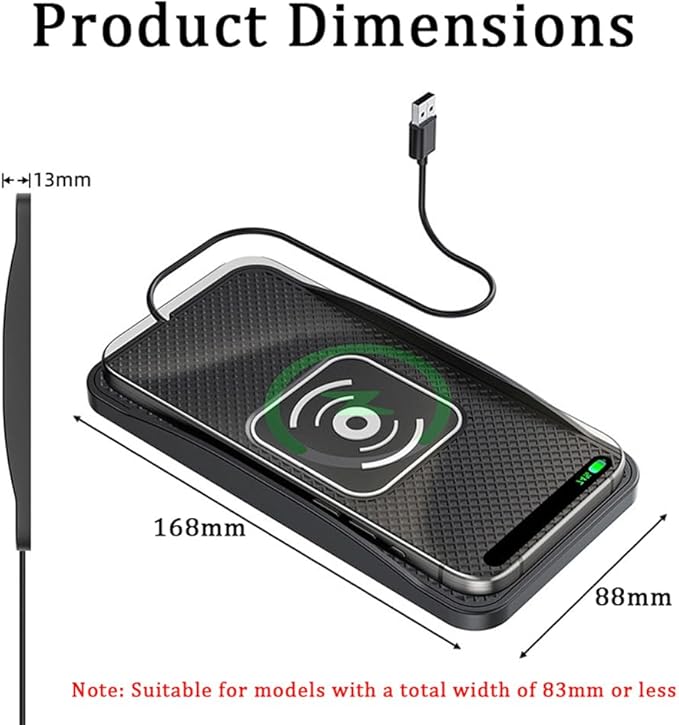 Wireless Car Charger Pad for BMW E36 E46 E90 F30 G20 E92 GT Convertible, Type-C/USB 20W Car Wireless Charger Non-Slip Phone Charging Pad Car Accessories,B 30cm Cable USB Plug