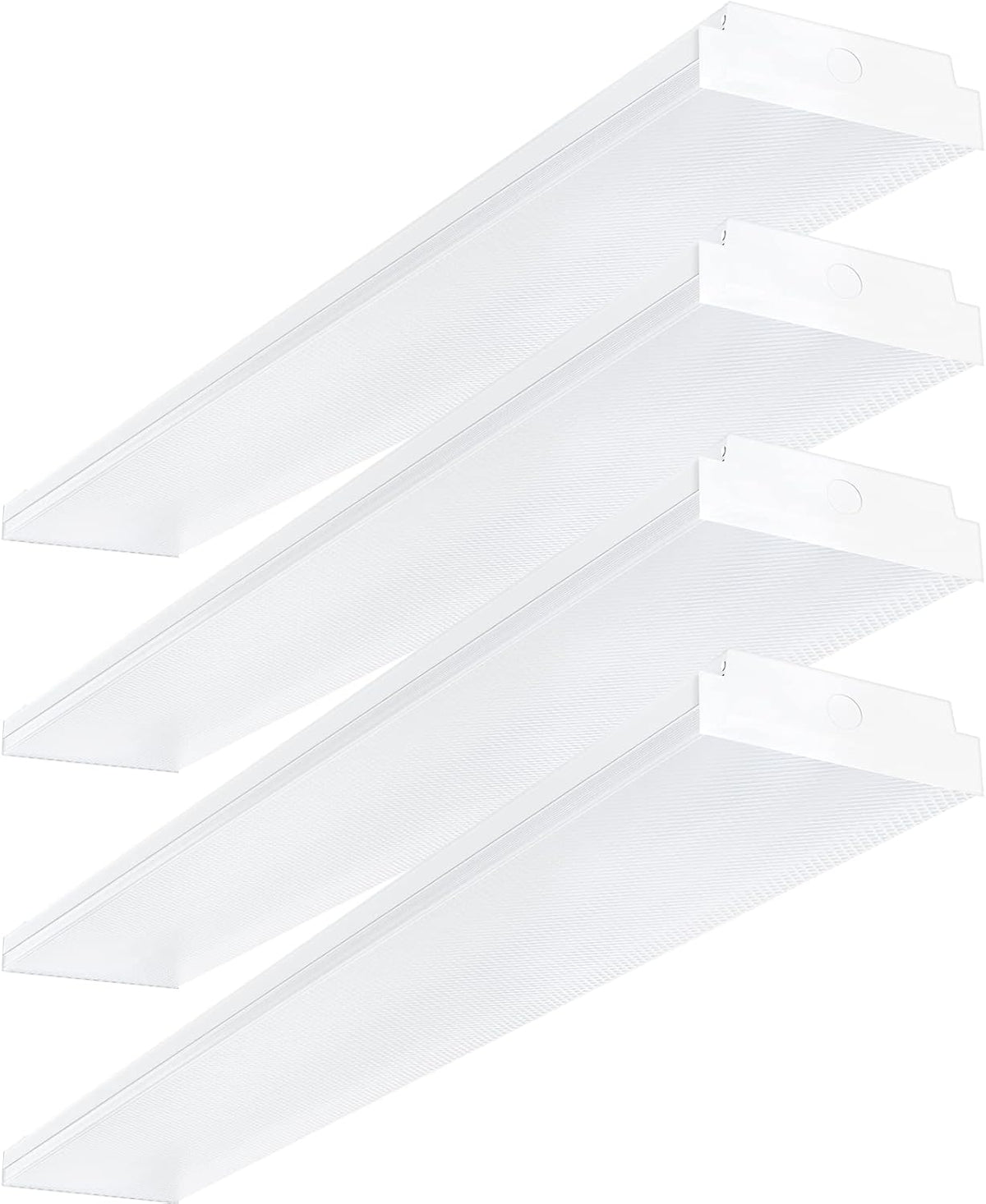 ANTLUX 4FT LED Wraparound 40W Shop Lights for Garage, 4400lm, 5000K, 4 Foot Crystal LED Wrap Light, 48 Inch Integrated Linear Strip Flush Mount Office Workshop Ceiling Lighting Fixture, 4 Pack
