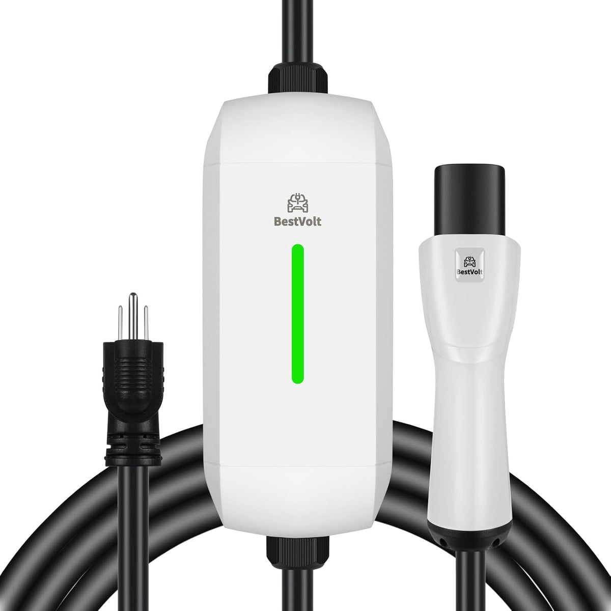 Best Volt Electric Vehicle Portable Charger for Tesla,ETL Certified,25ft Fast Charging, IP65 Waterproof, Compatible with Model 3/X/Y/Cyber Truck,No Adapter Needed (Nema 5-15 120V/16A, White)