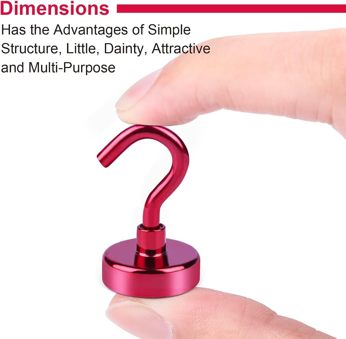 DIYMAG Magnetic Hooks, 30Lbs Strong Heavy Duty Cruise Magnet S-Hook for Classroom, Fridge, Hanging, Cabins, Grill, Kitchen, Garage, Workplace and Office Etc, (20 Pack-Red)