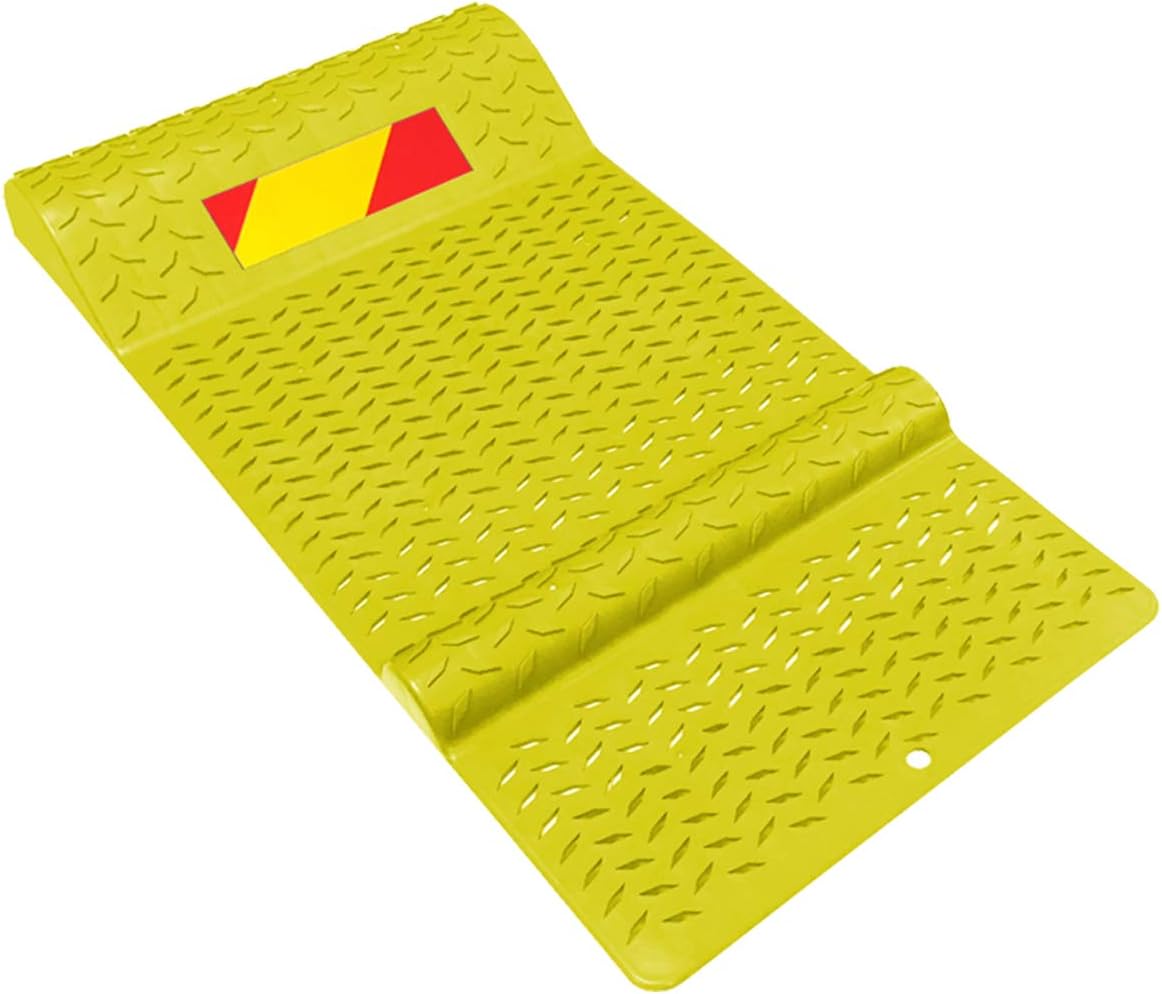 Electriduct Plastic Parking Mat Guides for Garage Vehicles, Antiskid Car Safety Park Aid - Yellow