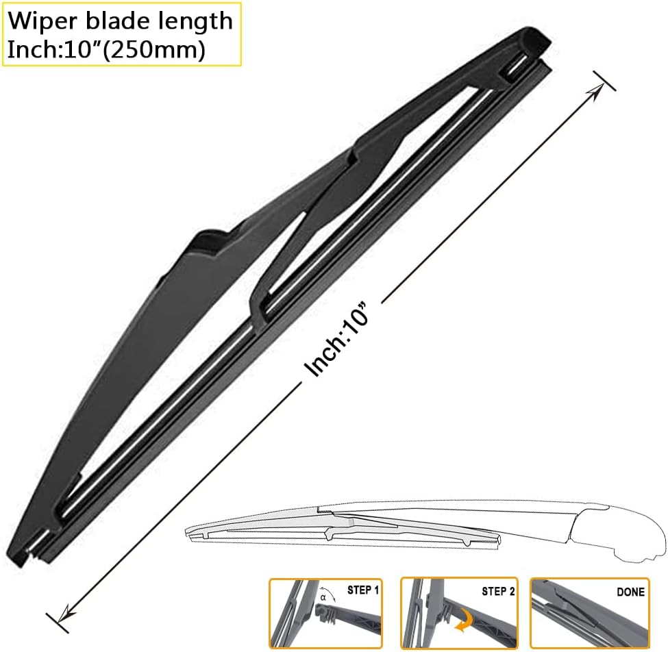 AUTOBOO 24"+18" Windshield Wipers with 10" Rear Wiper Blade Replacement for Jeep Compass 2018 2019 2020 2021 2022 2023 -Original Factory Quality (Pack of 3)