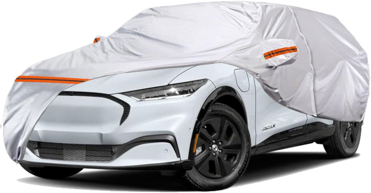 TUCAREST 6 Layers Full Car Cover for SUV- Waterproof, Insulated, Anti-UV, Snow-Proof, Anti-Wind, All-Weather, Thickened Protection, up to 189 in