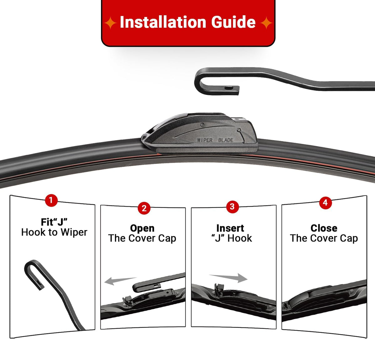 Windshield Wiper Blades Replacement for Toyota Highlander 2001-2007 / Toyota RAV4 2001-2005 Original Factory Quality Front Rear Wipers Blade Set for My Car - 22" 19" 12" (Pack of 3)