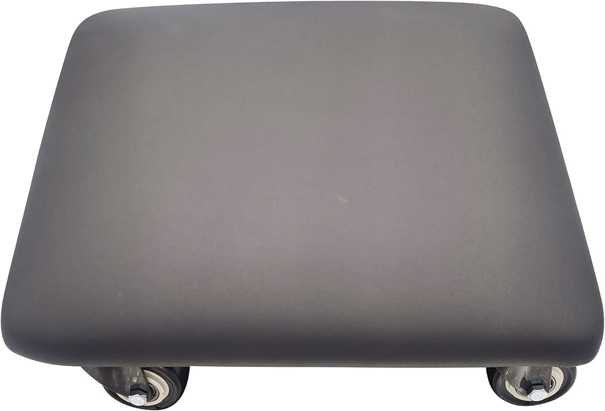 Roller Seat 360 Degree Rotating Low Stool with Wheel Chair PU Leather Universal Swivel Wheels Stool for Home Office Fitness and Garage (Square Black)