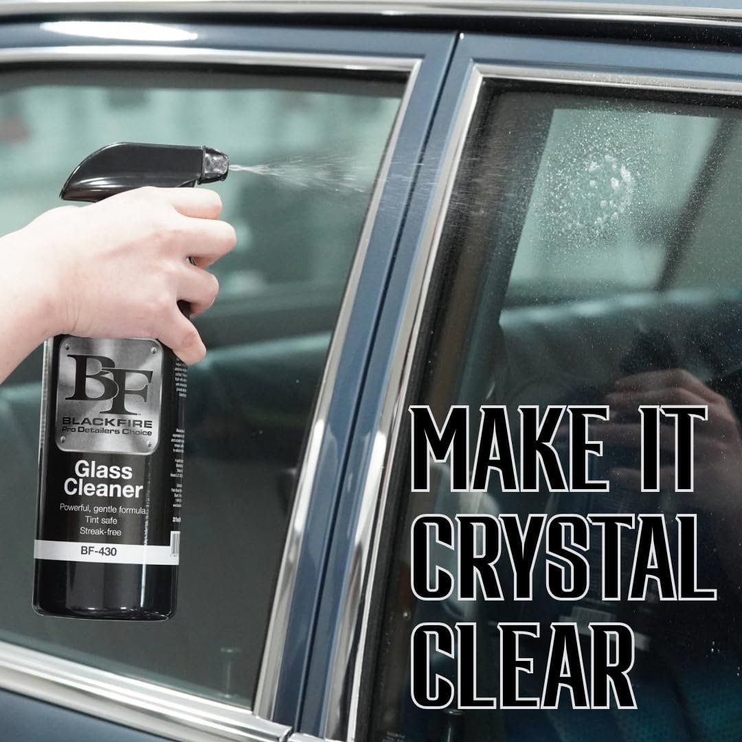 Blackfire Pro Detailers Choice Glass Cleaner | Streak-Free & Ammonia-Free Formula | Safe for Tinted Windows & Automotive Glass | BF-430 | 32 oz Spray Bottle