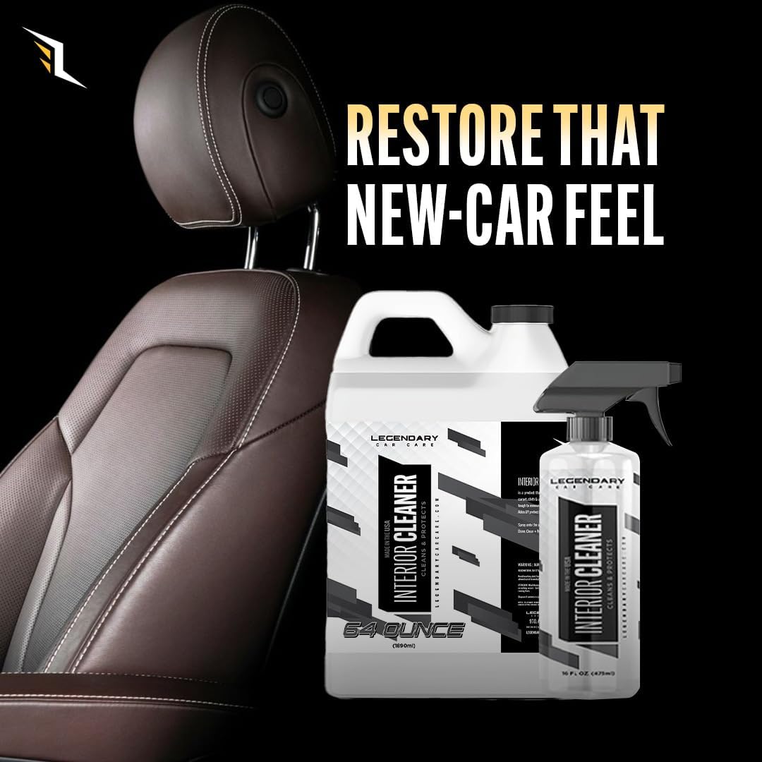 Legendary Interior Cleaner 64oz (Half Gal.) - All Purpose Interior Detailer & Carpet Cleaner for Cars - Safe on Leather, Plastic, Vinyl, Upholstery & Dashboard - UV Protectant - Tough on Stains & Dirt