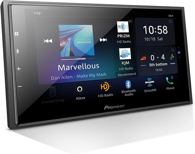 Pioneer DMH-W4660NEX 6.8" Capacitive Touchscreen, Double Din – Wireless & Wired Apple CarPlay & Android Auto, Amazon Alexa Built-in, Bluetooth, HD Radio, Backup Camera, FLAC, Hi-Volt RCA