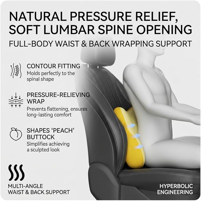 Car Headrest Pillow & Lumbar for Alfa Romeo Stelvio (949) 2017 2018 2019 2020 2021 2022, Car Seat Neck Pillow Back Support, Breathable All-Season Automotive Seat Cushions, 2PCS,A Black