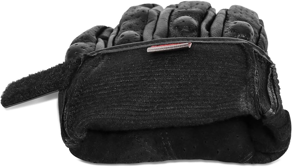 Full finger Goat Skin Leather Touch Screen Motorcycle Gloves Men/Women S,M,L,XL,XXL (Perforated, XL)