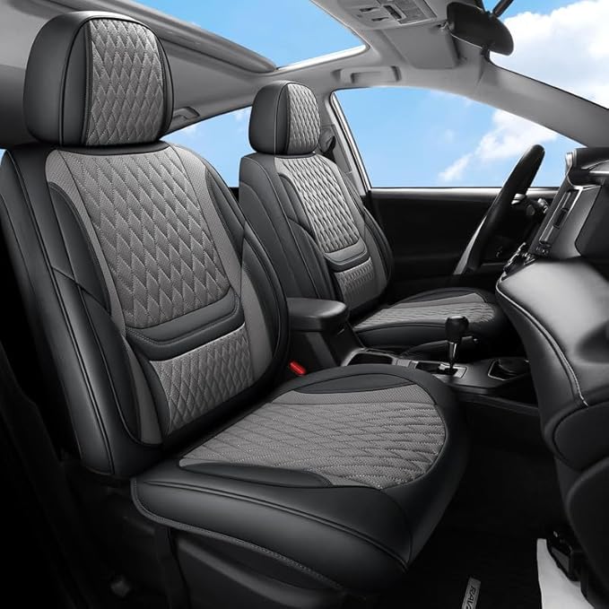 Car Seat Covers Full Set Custom Fit for Buick Envista 2024-2026 - Premium Faux Leather with Lumbar Support | Breathable, Waterproof, Anti-Slip, Durable (Black&Gray,Full Set)