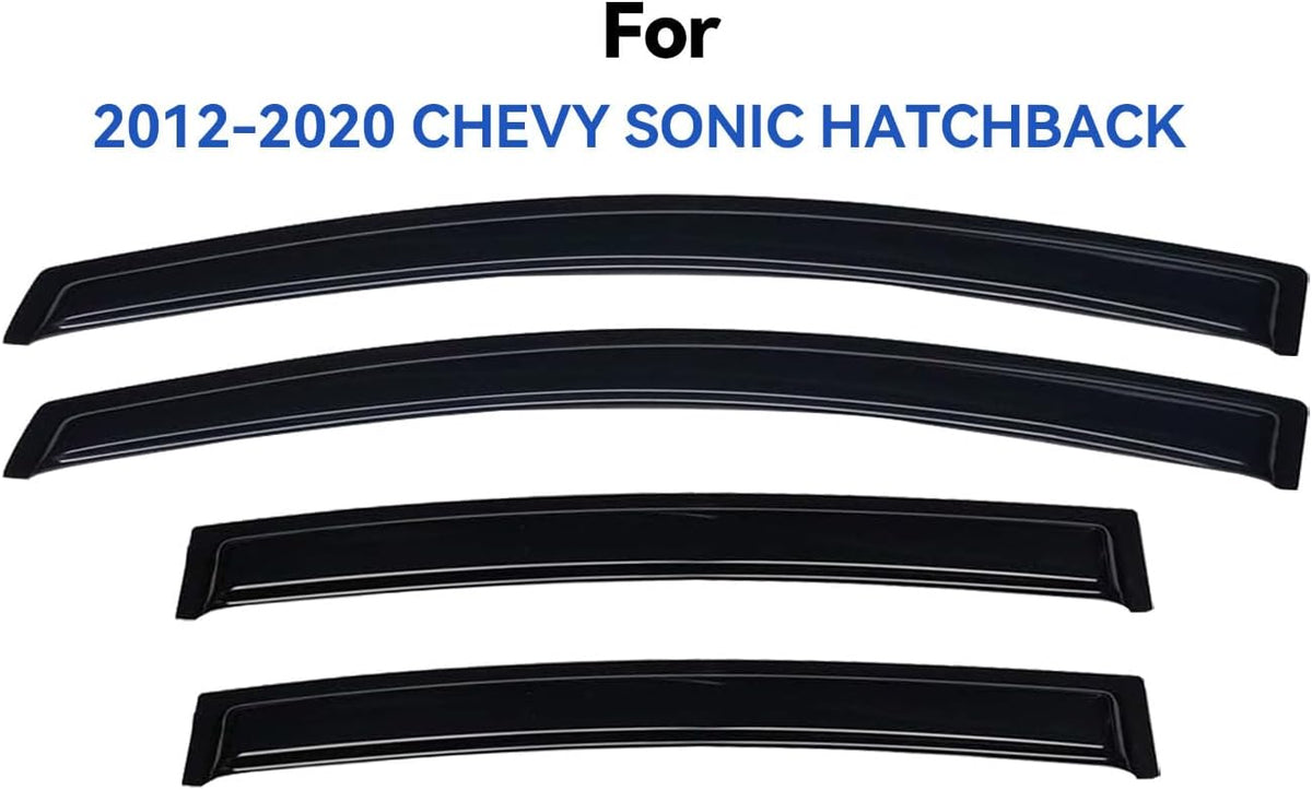 Window Visors Rain Guards for 2012-2020 Chevy Sonic Hatchback, Out-Channel Window Vent Wind Deflectors Visors Shades for 12-20 Chevy Sonic (Not for Sedan)